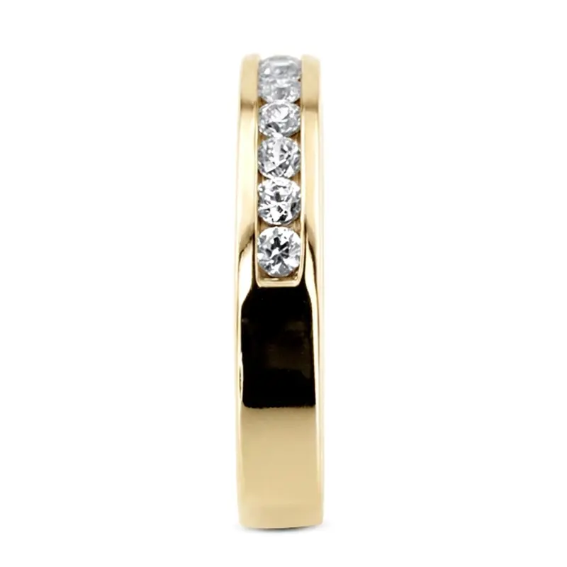14K white gold 0.45 ct. Round Cut Channel Set Diamond Men's Wedding Ring - alternate view 4