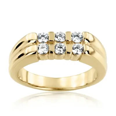 0.60 ct. Round Cut Bar Set Diamond Men's Band alternate view