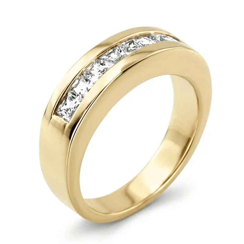 14K white gold 1.12 ct. Princess Cut Channel Set Diamond Men's Ring - alternate view 6