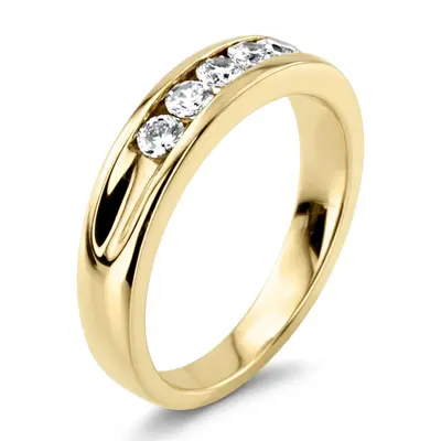 14K white gold Round Cut Channel Set Diamond Men's Ring - alternate view 7 thumbnail