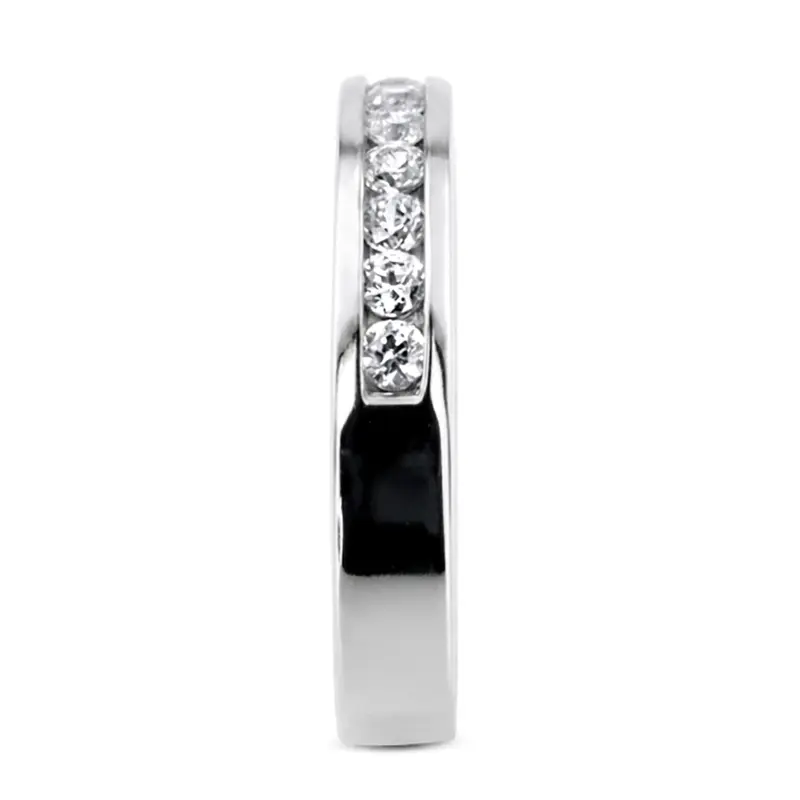 14K white gold 0.45 ct. Round Cut Channel Set Diamond Men's Wedding Ring - alternate view 5