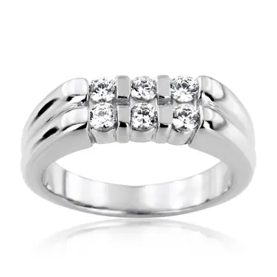 0.60 ct. Round Cut Bar Set Diamond Men's Band