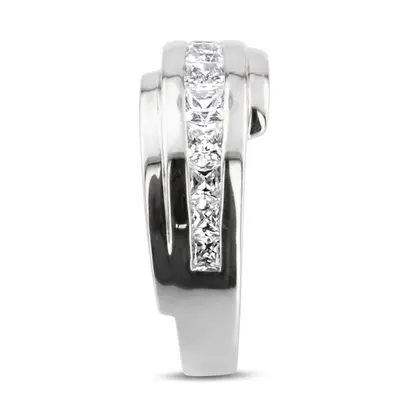 14K white gold 1.56 ct. Princess Cut Diamond Men's Ring - alternate view 4 thumbnail