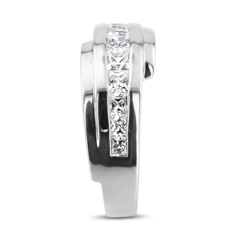 14K white gold 1.56 ct. Princess Cut Diamond Men's Ring - alternate view 4