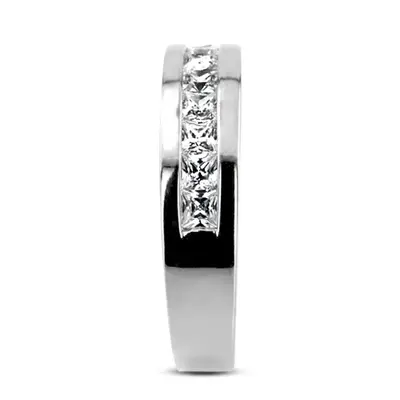 14K white gold 1.12 ct. Princess Cut Channel Set Diamond Men's Ring - alternate view 4 thumbnail