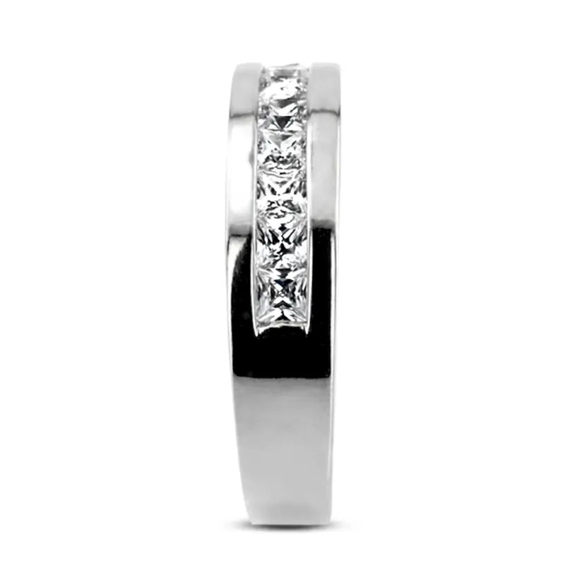 14K white gold 1.12 ct. Princess Cut Channel Set Diamond Men's Ring - alternate view 4