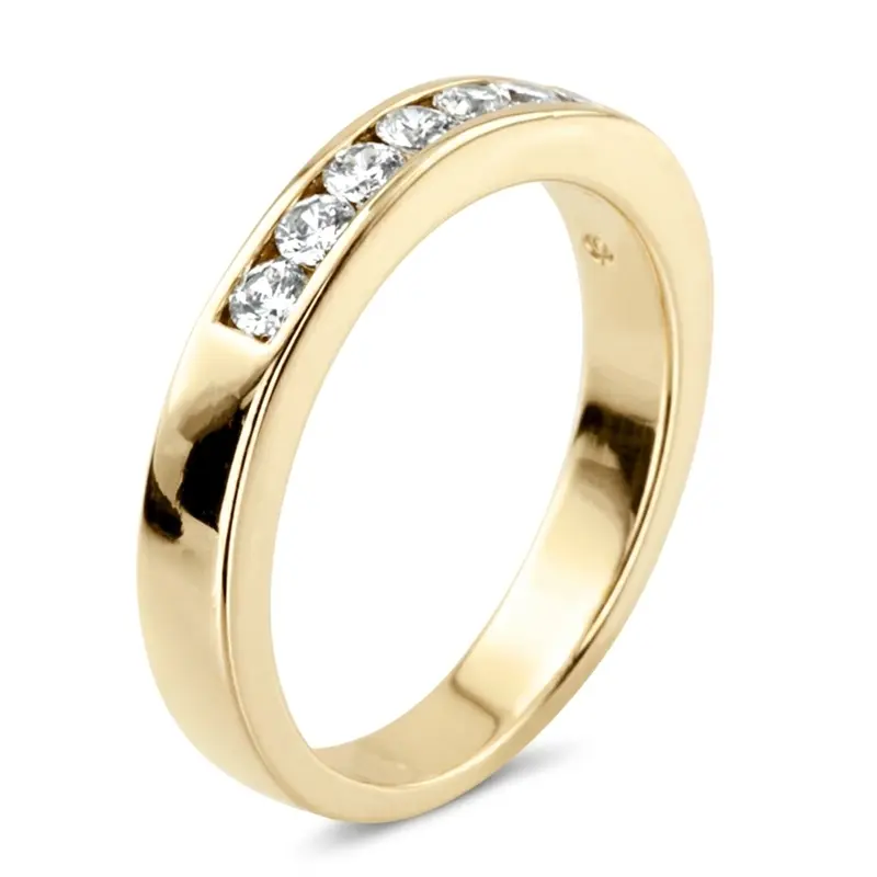 14K white gold 0.35 ct. Round Cut Channel Set Diamond Men's Ring - alternate view 7