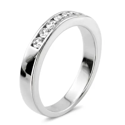 14K white gold 0.35 ct. Round Cut Channel Set Diamond Men's Ring - alternate view 9 thumbnail