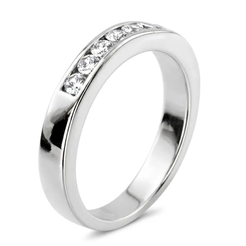 14K white gold 0.35 ct. Round Cut Channel Set Diamond Men's Ring - alternate view 9