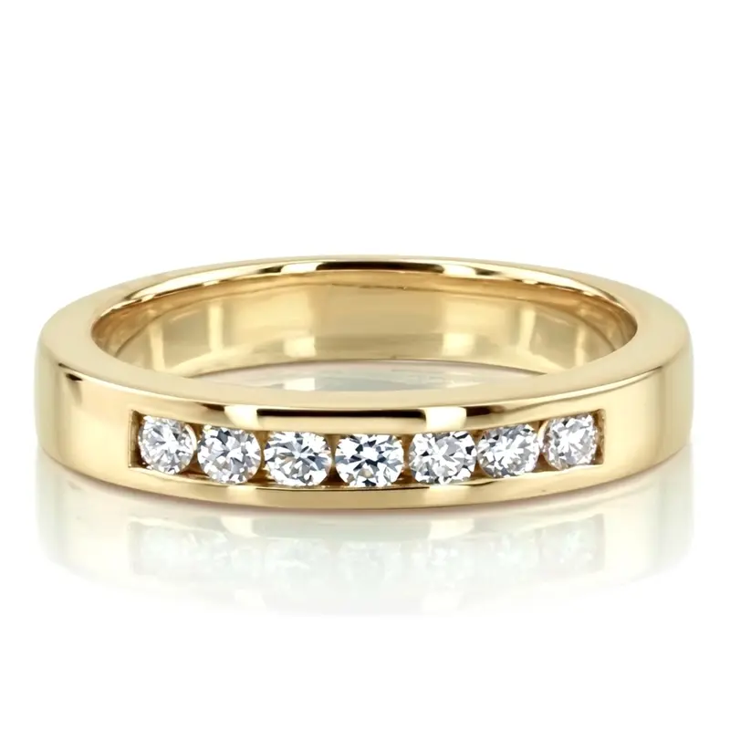 14K white gold 0.35 ct. Round Cut Channel Set Diamond Men's Ring - main view