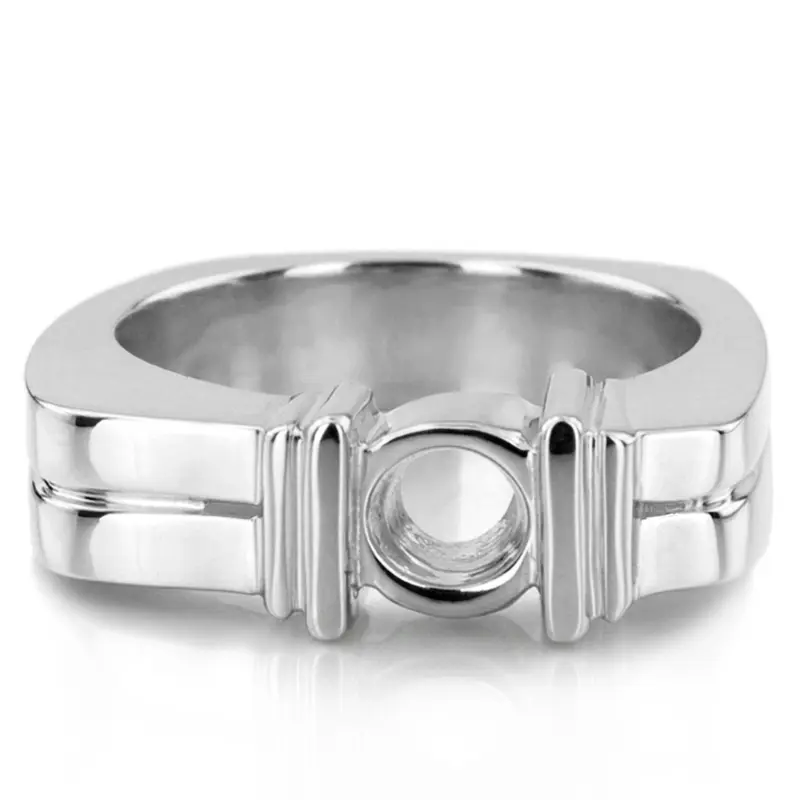 14K white gold 1.50 ct. Solitaire Diamond Men's Ring - alternate view 3
