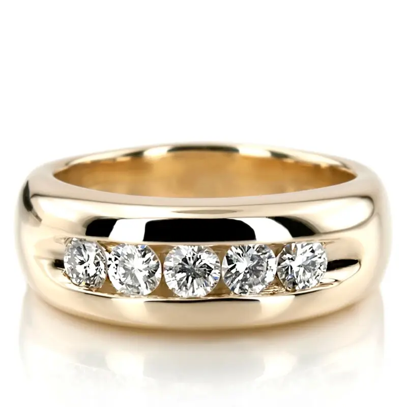 14K rose gold Five Stone Man Diamond Ring - main view
