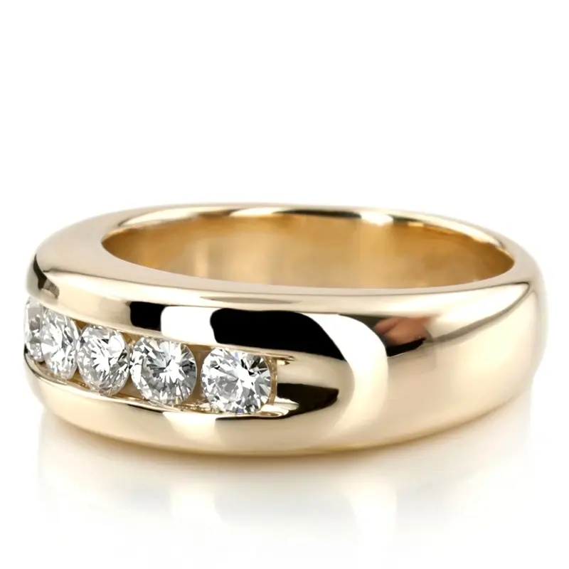 14K rose gold Five Stone Man Diamond Ring - alternate view 6