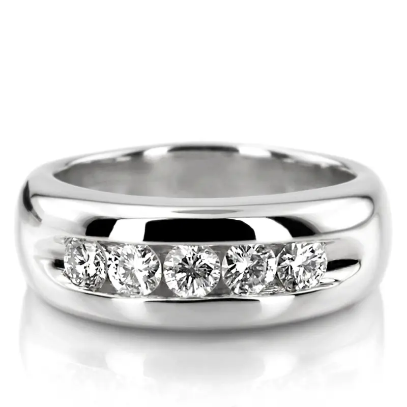 14K rose gold Five Stone Man Diamond Ring - alternate view 2