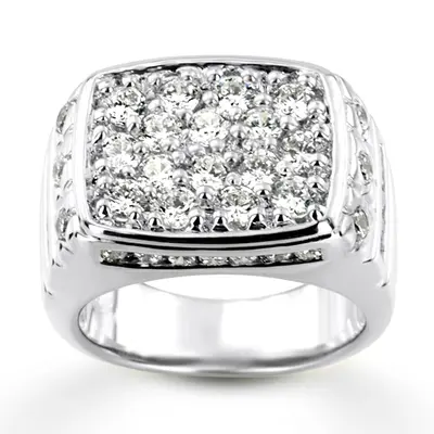 14K white gold 2.68 ct. Channel Set Diamond Men's Ring - alternate view 6 thumbnail