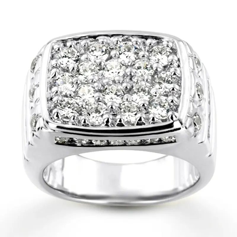14K white gold 2.68 ct. Channel Set Diamond Men's Ring - alternate view 6