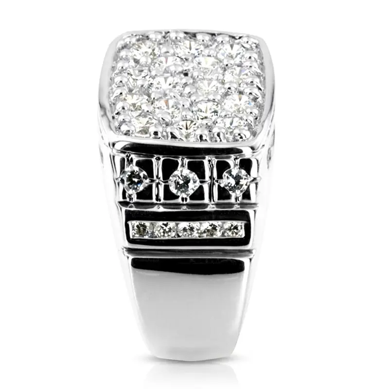 14K white gold 2.68 ct. Channel Set Diamond Men's Ring - alternate view 5