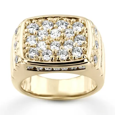 14K white gold 2.68 ct. Channel Set Diamond Men's Ring - alternate view 3 thumbnail