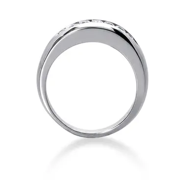 14K white gold 0.90 ct. Round Cut Channel Set Diamond Men's Ring - alternate view 3 thumbnail