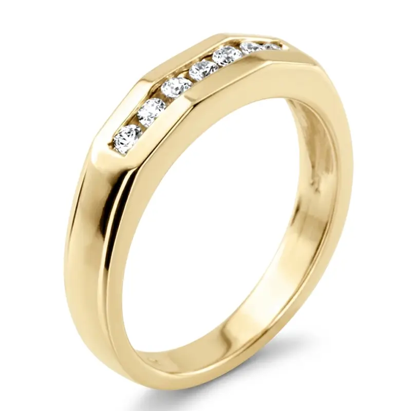14K white gold 0.35 ct. Round Cut Diamond Men's Ring - alternate view 3
