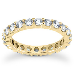1.75 ct. Round Cut Prong Set Diamond Eternity Wedding Band thumbnail 3