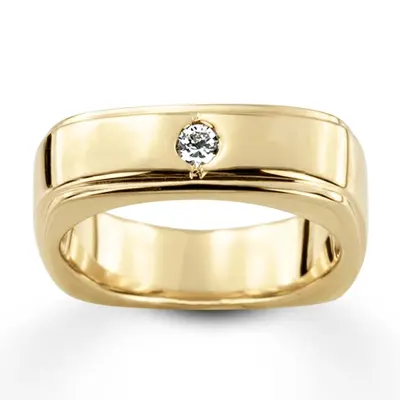0.15 ct. Round Cut Solitaire Diamond Men's Ring alternate view