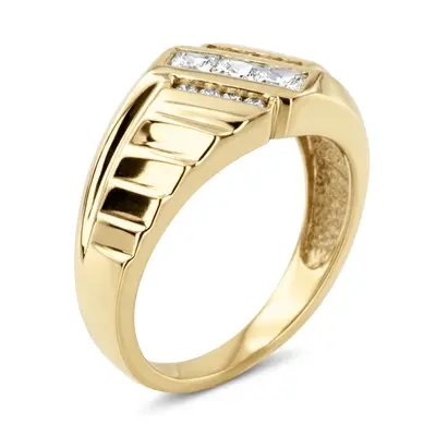 14K white gold 0.54 ct. Channel Set Diamond Men's Ring - alternate view 6 thumbnail