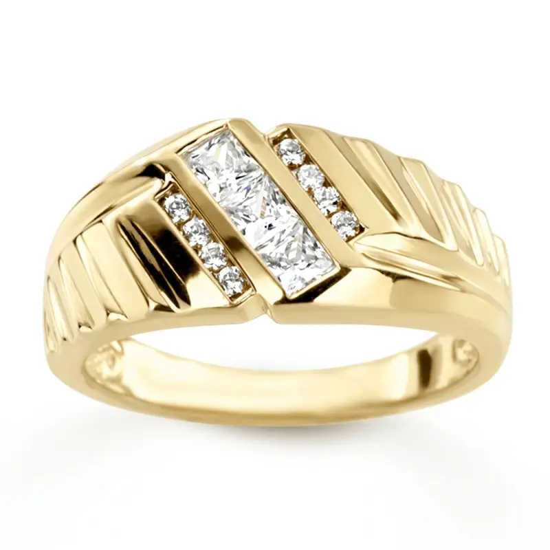 14K white gold 0.54 ct. Channel Set Diamond Men's Ring - alternate view 2