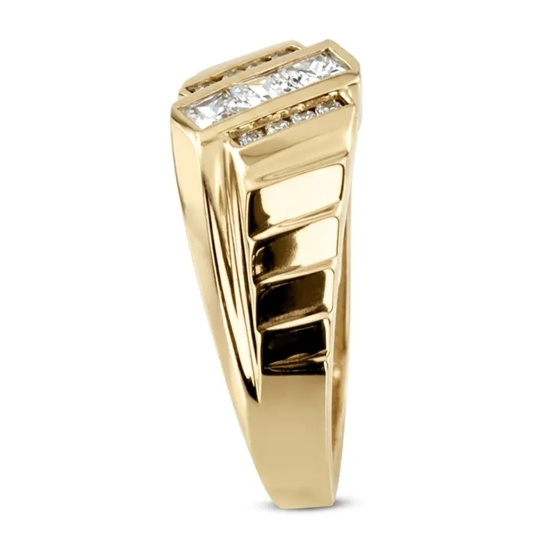 14K white gold 0.54 ct. Channel Set Diamond Men's Ring - alternate view 3