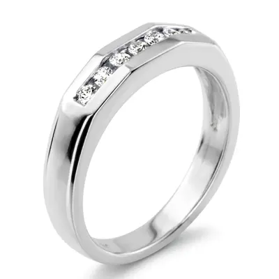 14K white gold 0.35 ct. Round Cut Diamond Men's Ring - alternate view 6 thumbnail