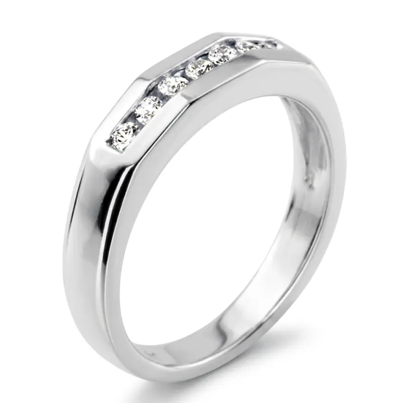 14K white gold 0.35 ct. Round Cut Diamond Men's Ring - alternate view 6