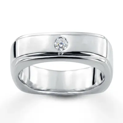 0.15 ct. Round Cut Solitaire Diamond Men's Ring