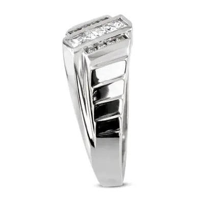 14K white gold 0.54 ct. Channel Set Diamond Men's Ring - alternate view 4 thumbnail