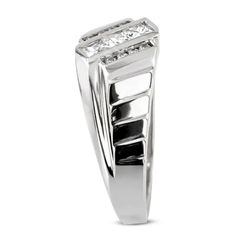 14K white gold 0.54 ct. Channel Set Diamond Men's Ring - alternate view 4