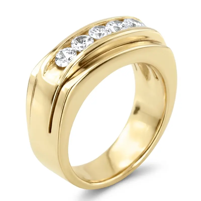 14K white gold 0.75 ct. Channel Set Diamond Men's Ring - alternate view 6