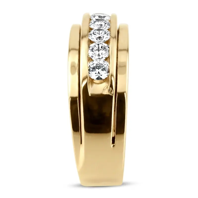 14K white gold 0.75 ct. Channel Set Diamond Men's Ring - alternate view 3