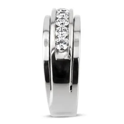 14K white gold 0.75 ct. Channel Set Diamond Men's Ring - alternate view 5 thumbnail