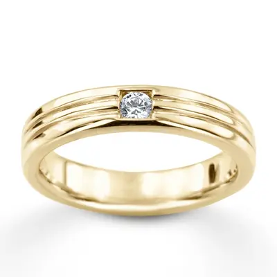 0.15 ct. Round Cut Solitaire Diamond Men's Band alternate view