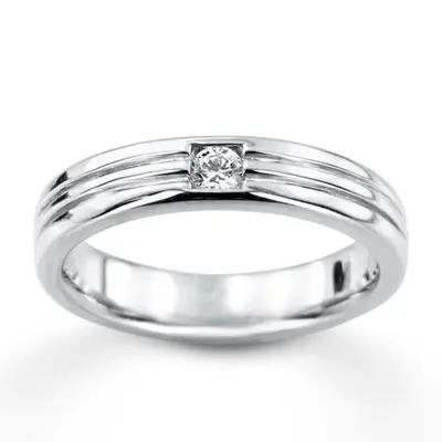 0.15 ct. Round Cut Solitaire Diamond Men's Band