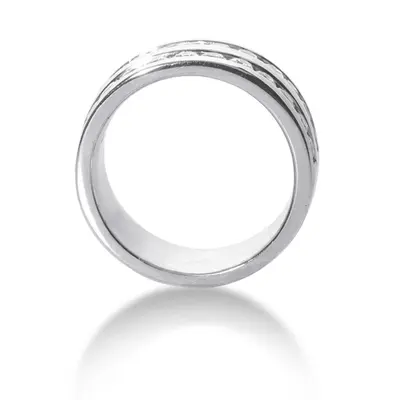 14K white gold 1.50 ct. Double Row Channel Set Diamond Men's Ring - alternate view 3 thumbnail