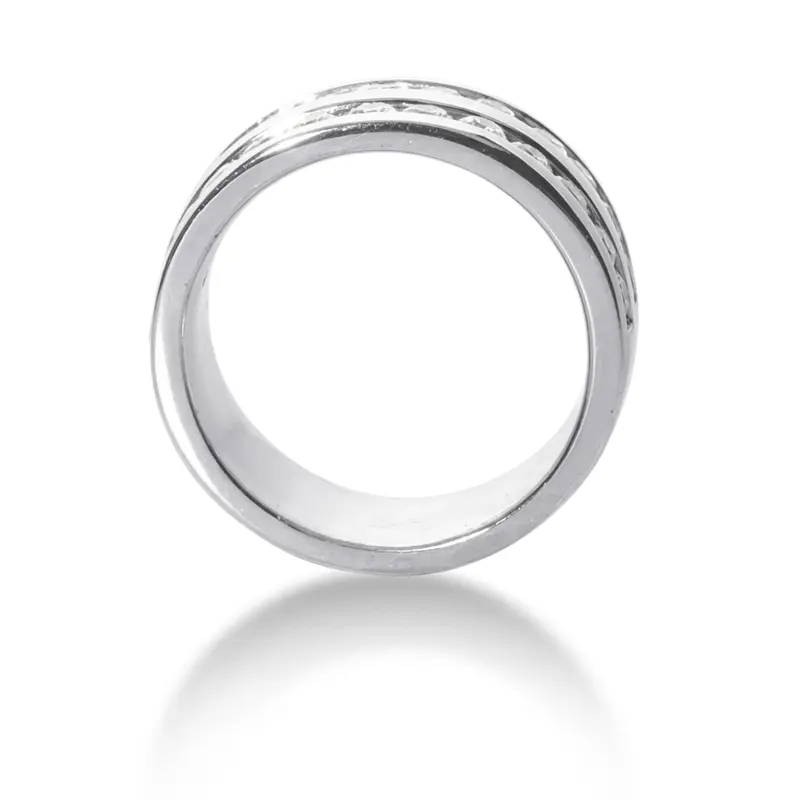 14K white gold 1.50 ct. Double Row Channel Set Diamond Men's Ring - alternate view 3