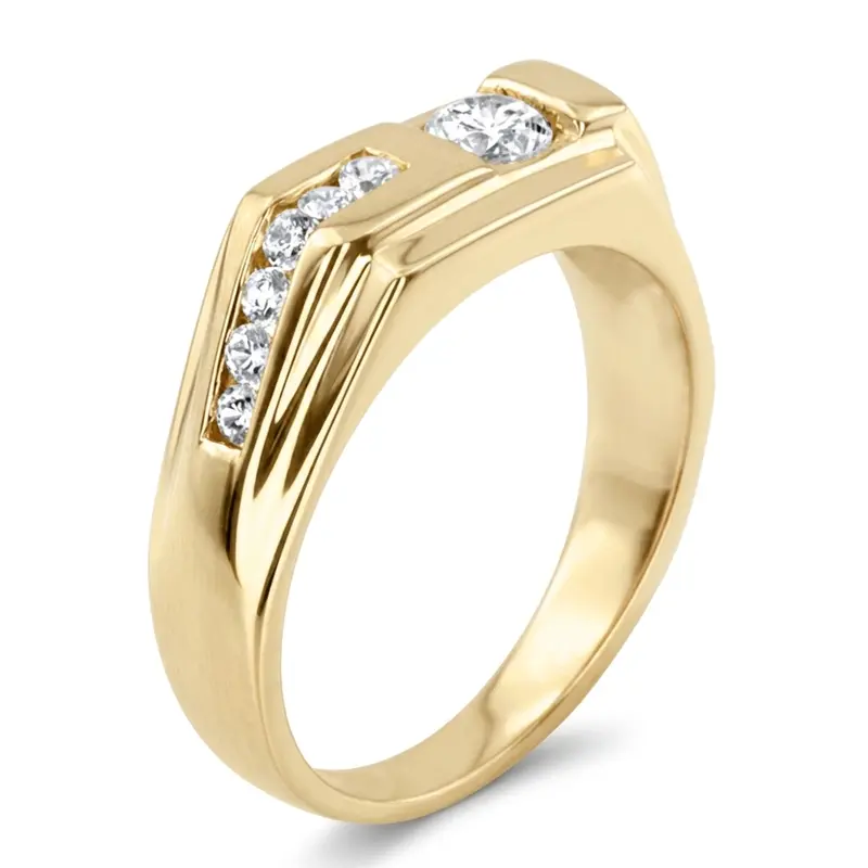 14K white gold 0.45 ct. Channel Set Diamond Men's Ring - alternate view 5