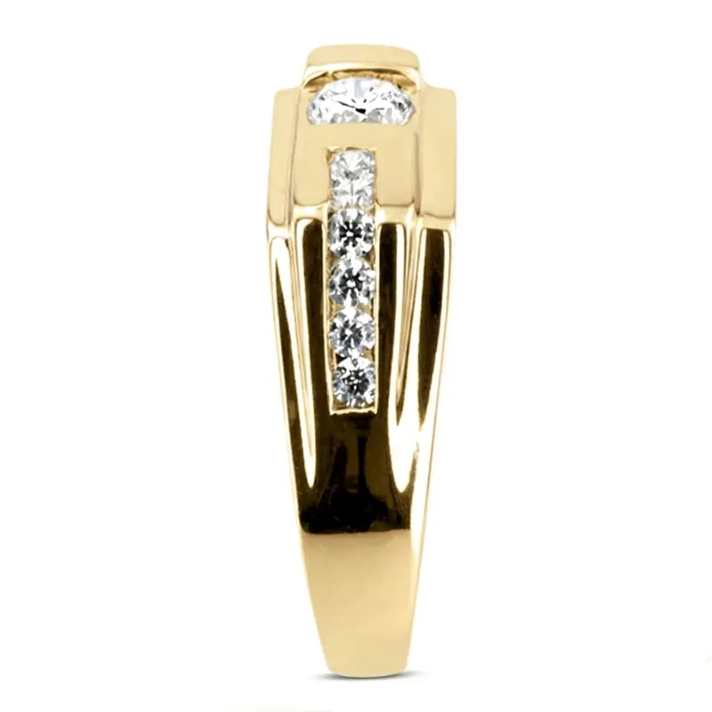 14K white gold 0.45 ct. Channel Set Diamond Men's Ring - alternate view 3