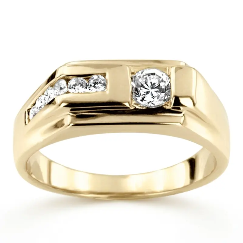 14K white gold 0.45 ct. Channel Set Diamond Men's Ring - alternate view 2