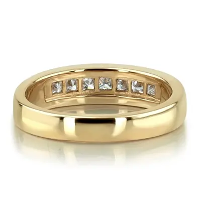 14K white gold 0.98 ct. Princess Cut Diamond Men's Band - alternate view 4 thumbnail