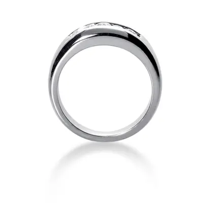 14K white gold 1.00 ct. Channel Set Five Stone Diamond Men's Band - alternate view 3 thumbnail