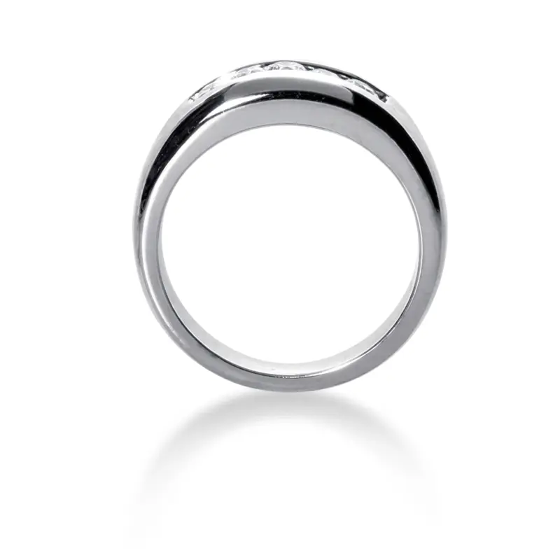 14K white gold 1.00 ct. Channel Set Five Stone Diamond Men's Band - alternate view 3