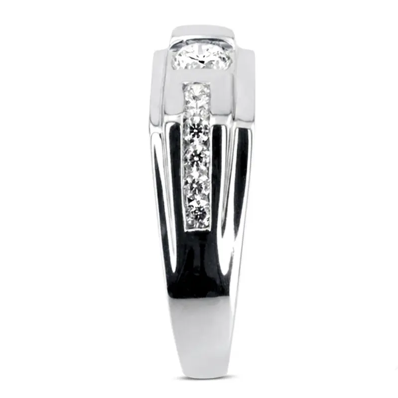 14K white gold 0.45 ct. Channel Set Diamond Men's Ring - alternate view 4