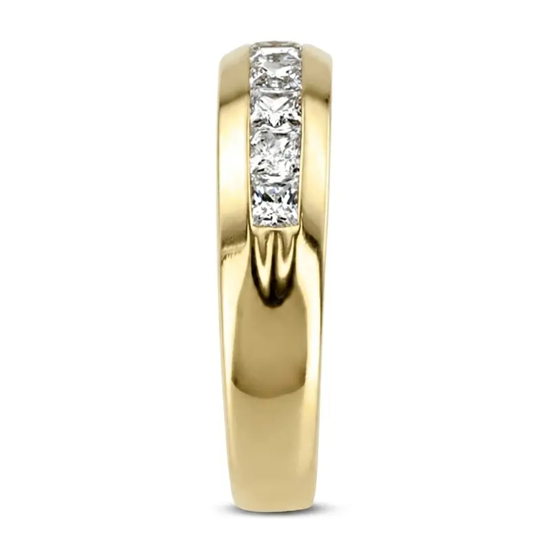 14K white gold 0.98 ct. Princess Cut Diamond Men's Band - alternate view 7