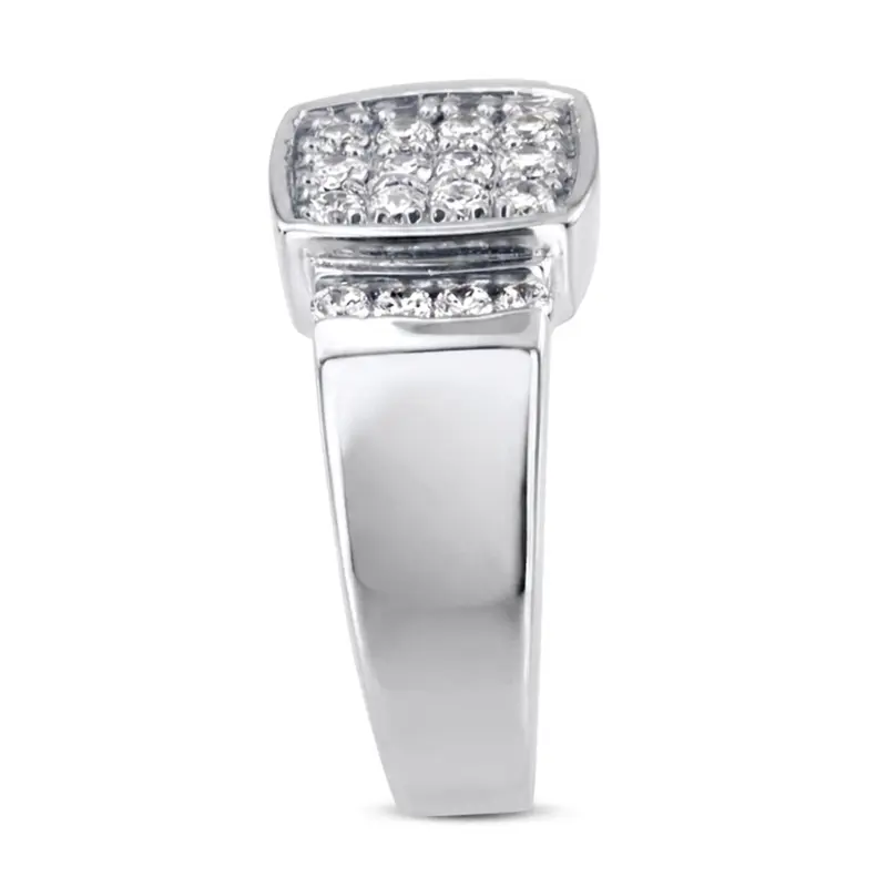 14K white gold 0.80 ct. Channel Set Diamond Men's Ring - alternate view 4